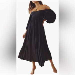 Black Boho Embroidered Maxi Dress